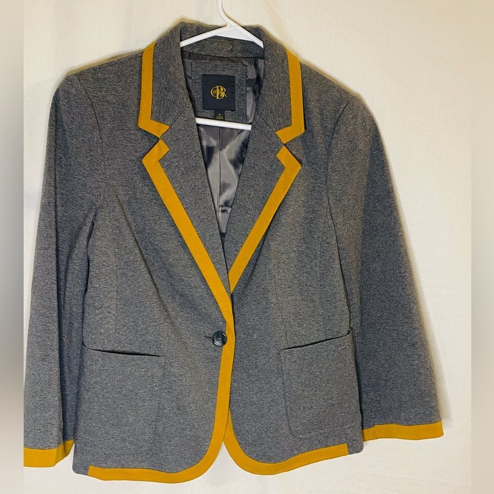 CBR Yellow Trim Lined Cotton Blend Stretch Jacket medium